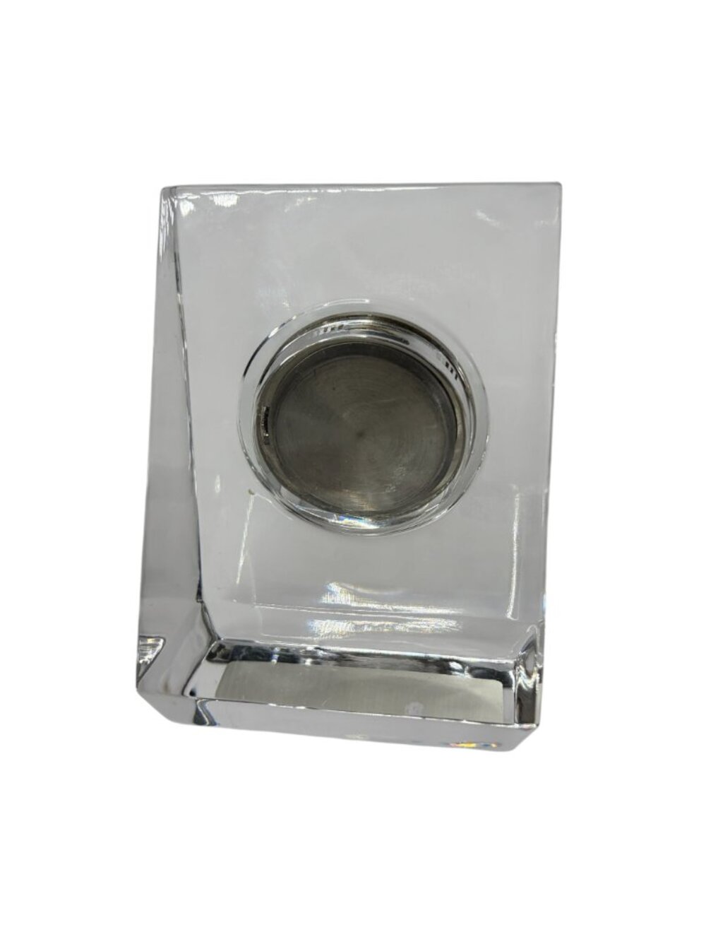 Mikasa Solitaire Crystal Square Clock Quartz Desk Paperweight Table Clock w/ Box - Picture 7 of 9